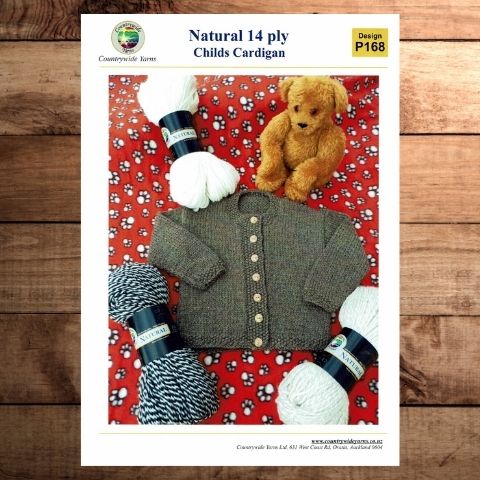 Countrywide 168  Natural Childs Cardigan 14 Ply
