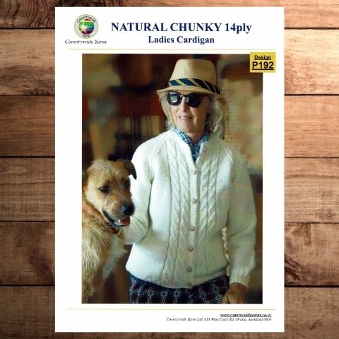 Countrywide 192  Natural Chunky 14 Ply Ladies Cardigan