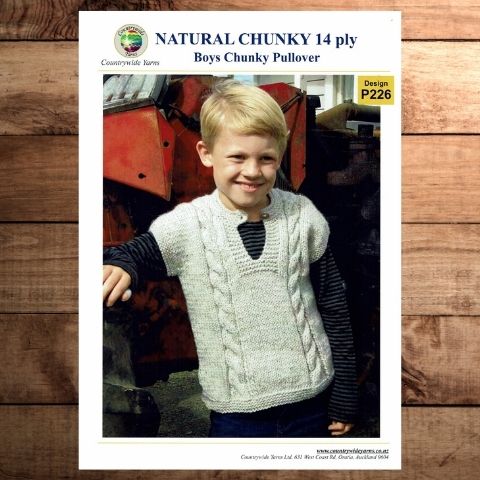 Countrywide 226  Natural Chunky Boys Chunky ullover 14 Ply
