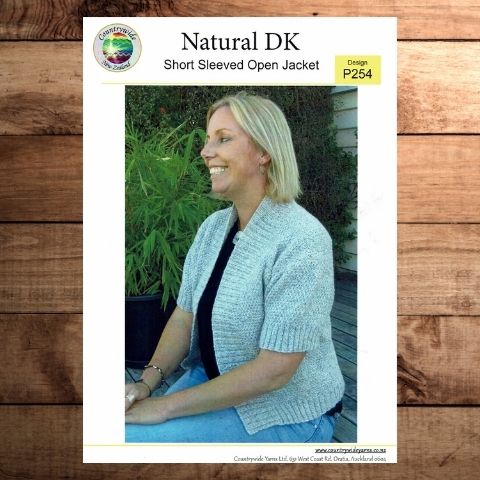 Countrywide 254  Natural DK Ladies Short Sleeved Oen Jacket