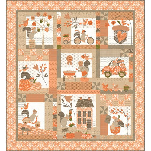 Squirrelly Girl Applique pattern by Bunny Hill Designs