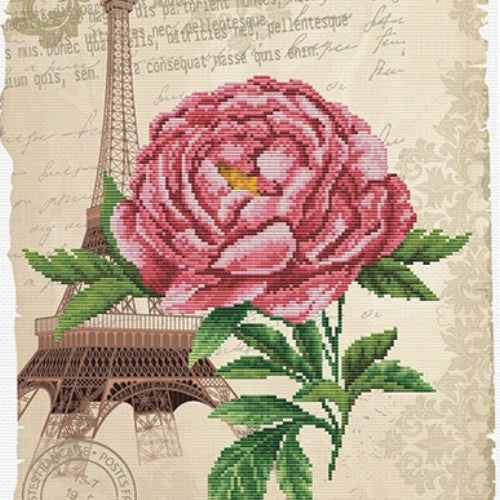 No Count Cross Stitch - Romantic Rose