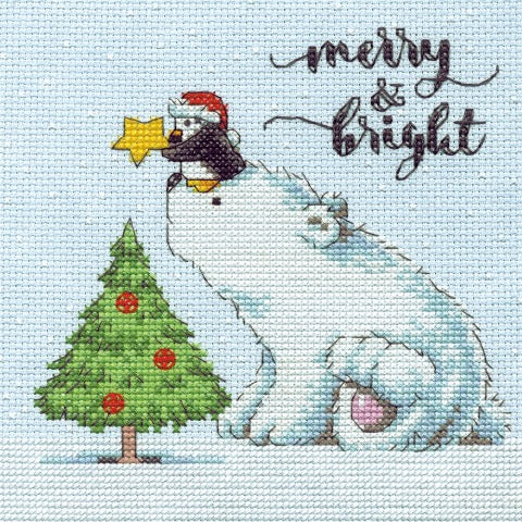 Dimensions Cross Stitch Kit - Merry & Bright Bear
