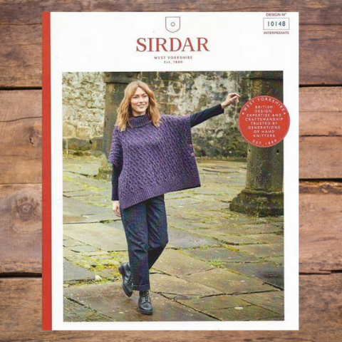 Sirdar 10148 - Cabled Roll Neck Poncho