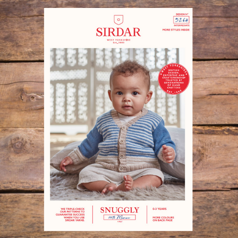 Sirdar 5264 - 3 Colour Round Neck Cardigan