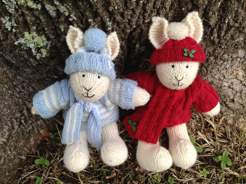 Winter and Holly Bunny Knitting Pattern
