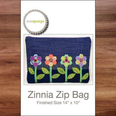 Sue Spargo - Zinnia Zip Zippered Bag Pattern