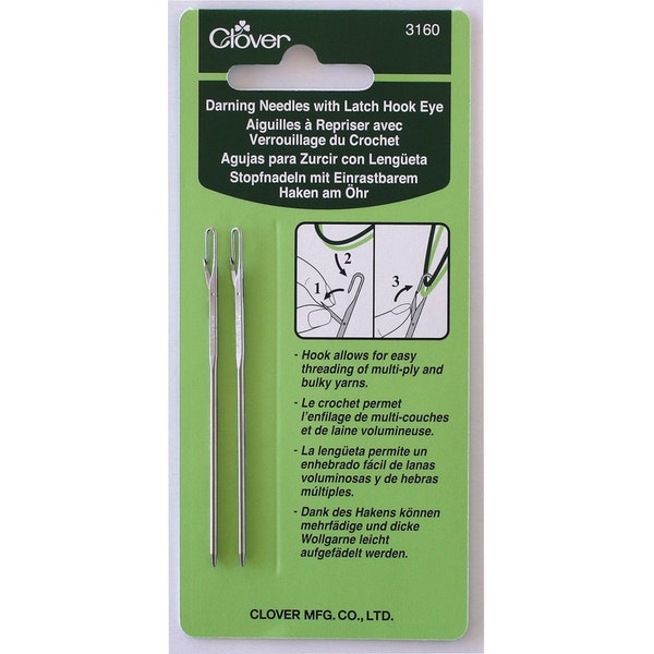 Clover  Darning Needle with Latch Hook Eye