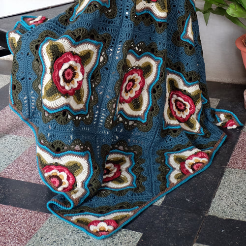 Janie Crow - Indian Roses Crochet Blanket