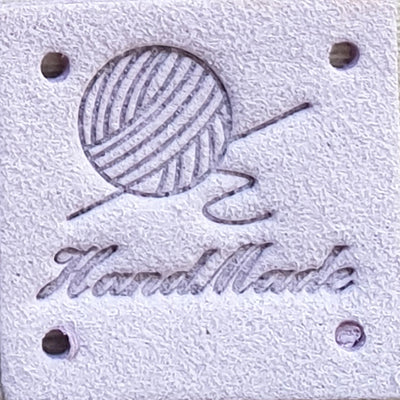 Leatherette Square Labels - 'Handmade'