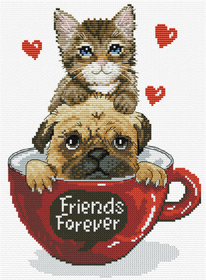 No Count Cross Stitch - Friends Forever
