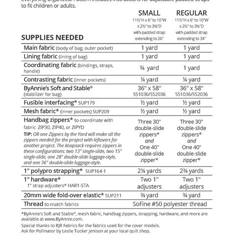 ByAnnie Out and About Backpack Pattern