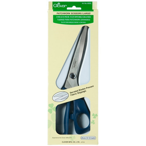 Clover Patchwork Scissors Large 24 cm with serrated blades