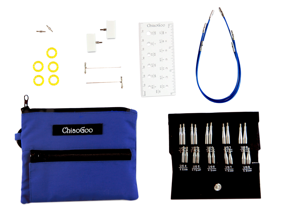 ChiaoGoo Twist Shorties Interchangeable Kits - Blue and Red